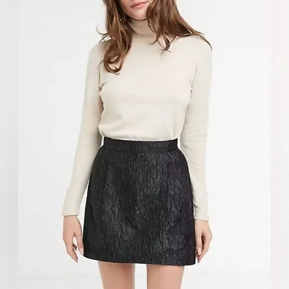 NWT & Other Stories Jacquard Pelmet Mini Skirt in Black - Picture 1 of 6